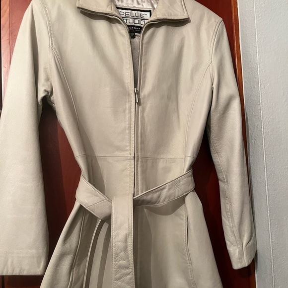 Willson PELLE Studio Leather Jacket Sz M Pockets Belted Zip Up - Picture 4 of 9